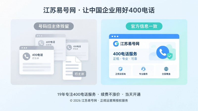 号码旧主体残留与官方信息一致的对比插画