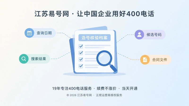 400电话选号核验档案与查询清单的聚焦式插画